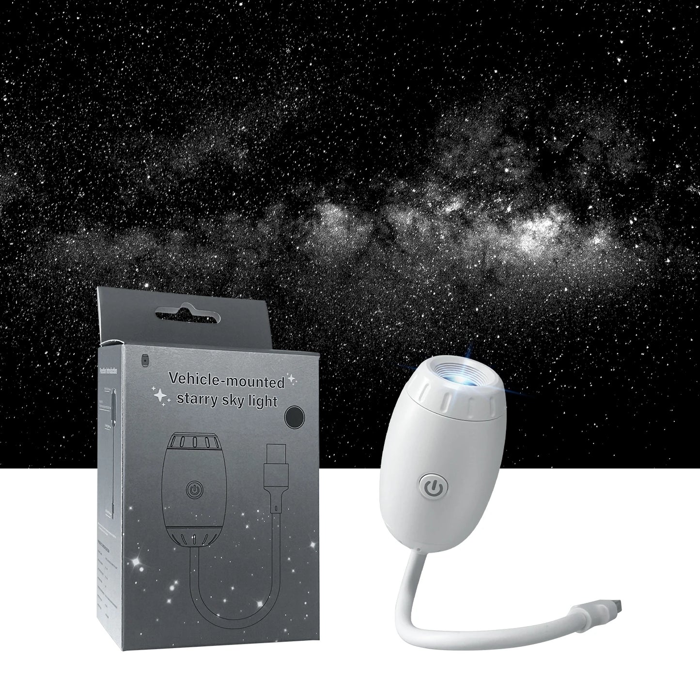 USB Galaxy Projector Light – LED Starry Ambient Interior Lamp