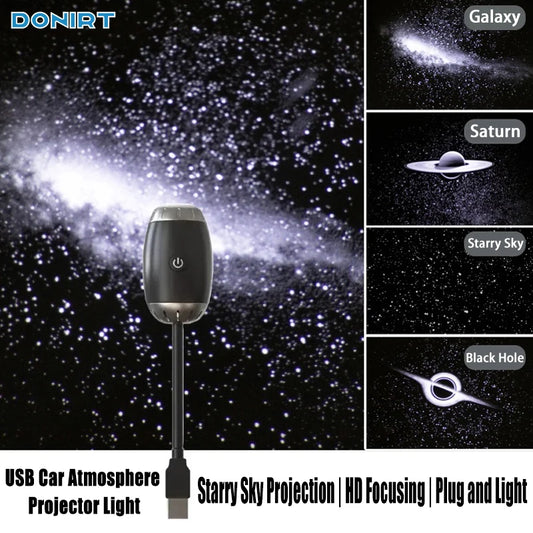 USB Galaxy Projector Light – LED Starry Ambient Interior Lamp