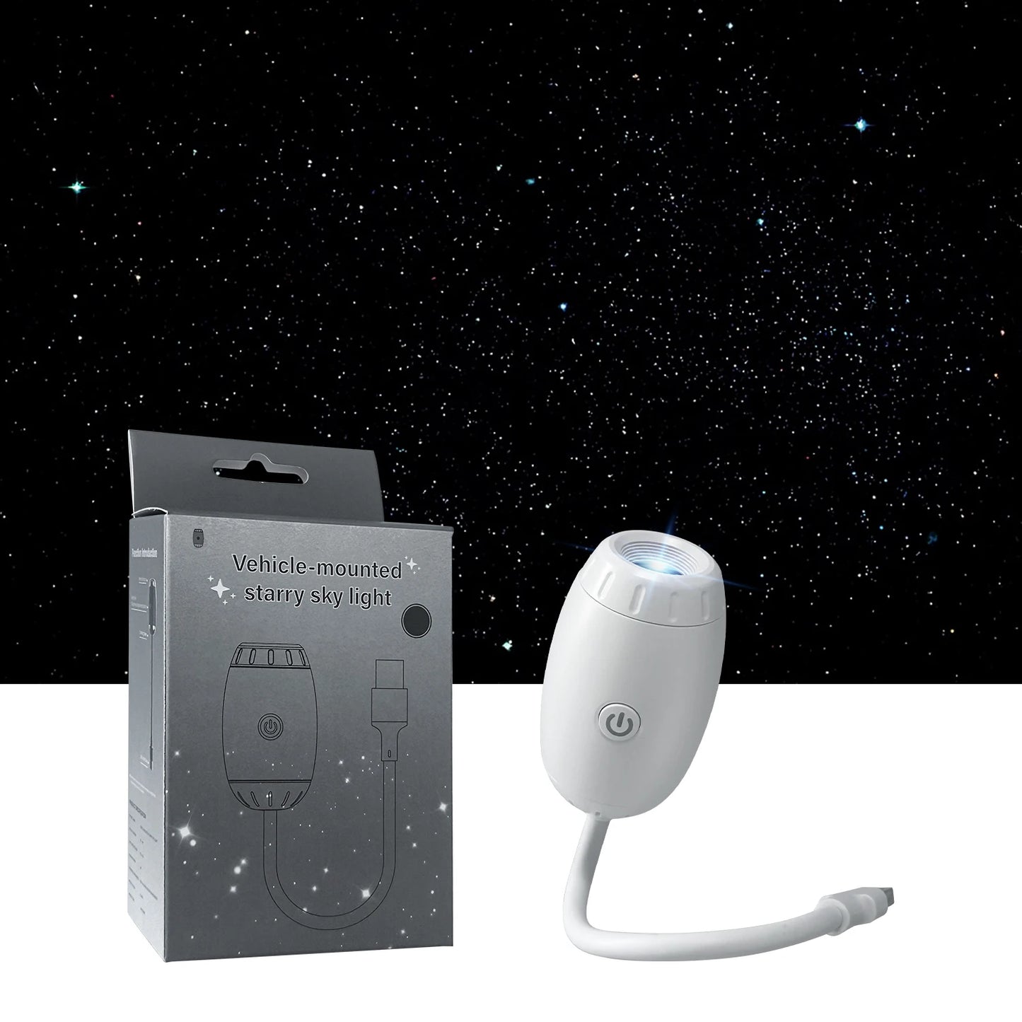 USB Galaxy Projector Light – LED Starry Ambient Interior Lamp