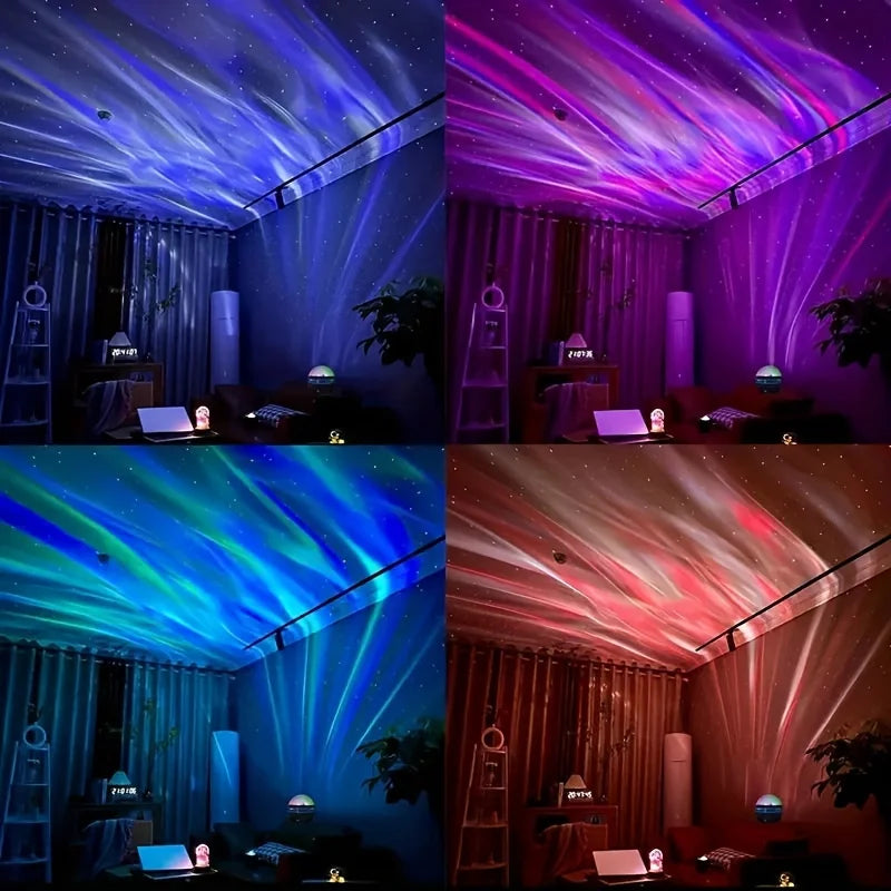 LED Water Ripple Projector Light – 7-Color Rotating Ambient Lamp with Remote